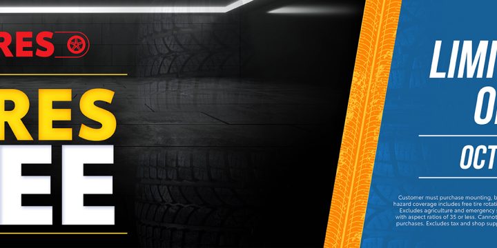 Tire Sale—Buy 2 & Get 2 Tires Free